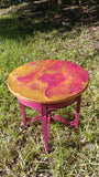 pink and gold epoxy table.