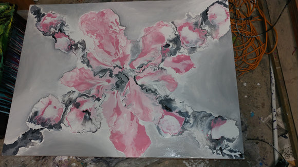 Pink and gray flowers 0.